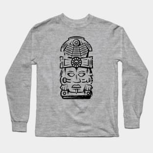 Aztec mask face #1 Long Sleeve T-Shirt